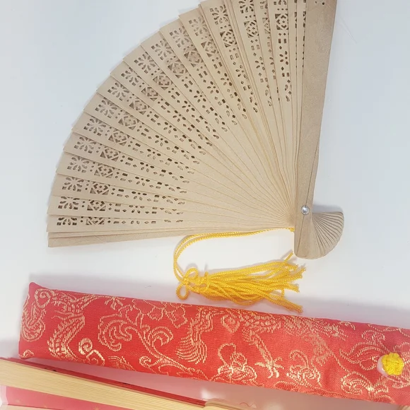 Two Wooden Hand Fans - Picture 4 of 8